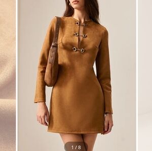 Commense Brown Long Sleeve Dress